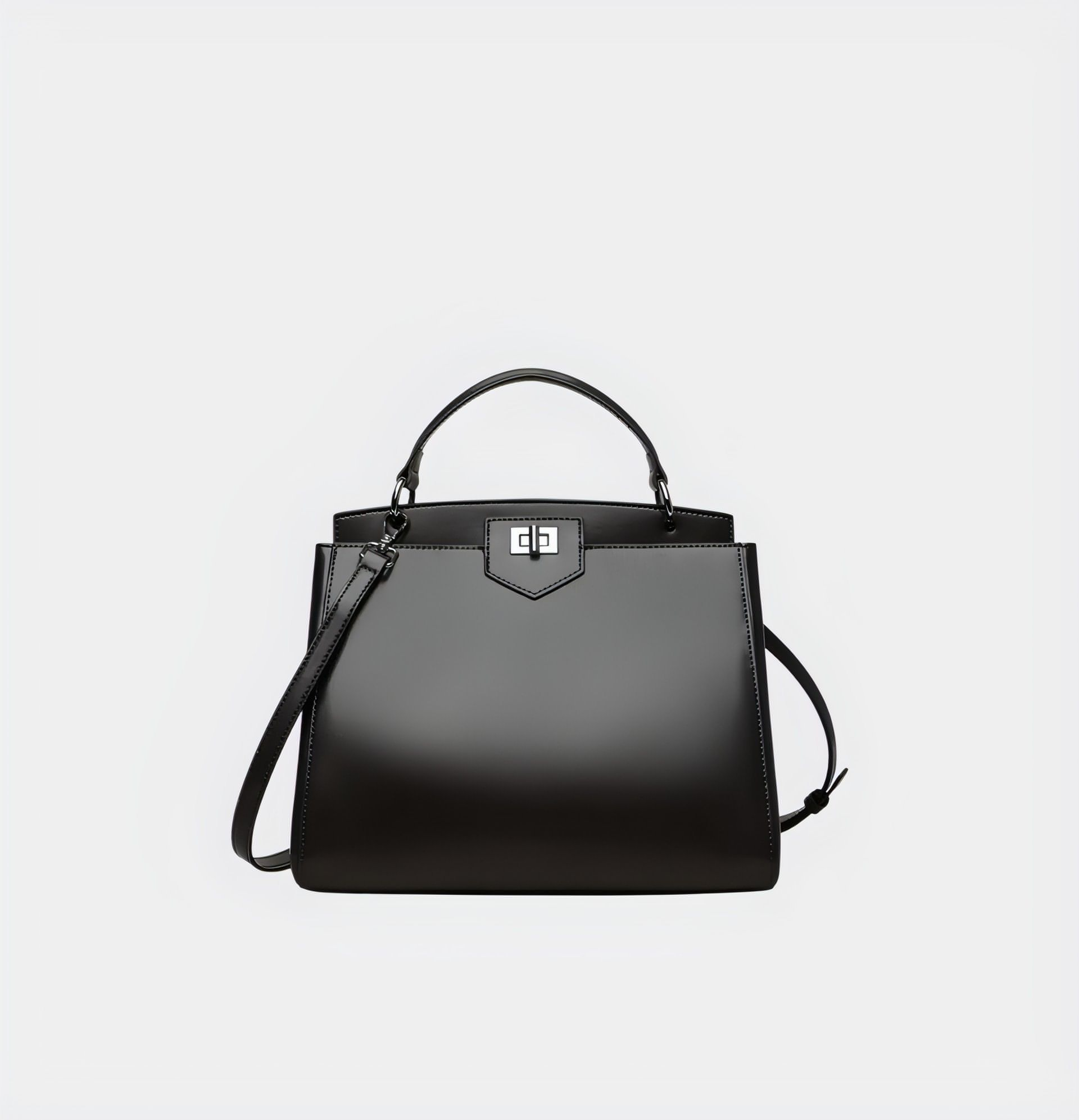 Sleek Large Capacity Handbag with straps Handbags AMORI Black
