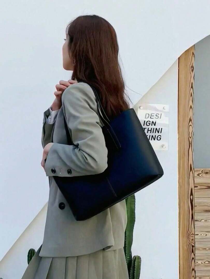 Sleek PU Leather Tote Bag Amori Love