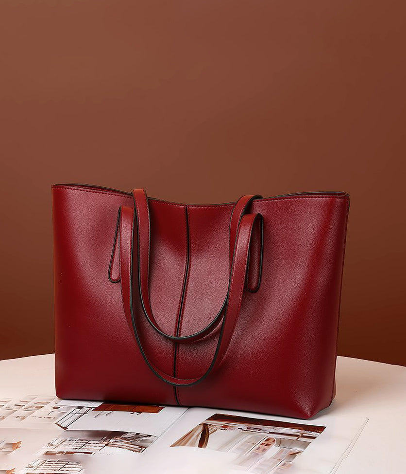 Sleek PU Leather Tote Bag Amori Love